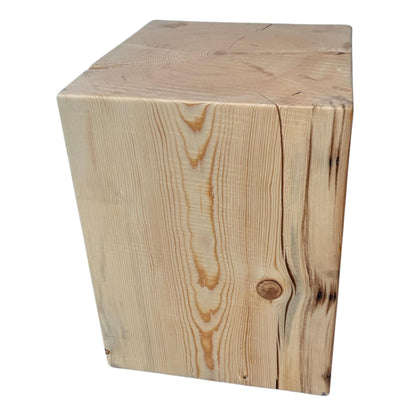 Handmade Spruce Stump Side Table, Solid Wood Woodland Decor Accent Table
