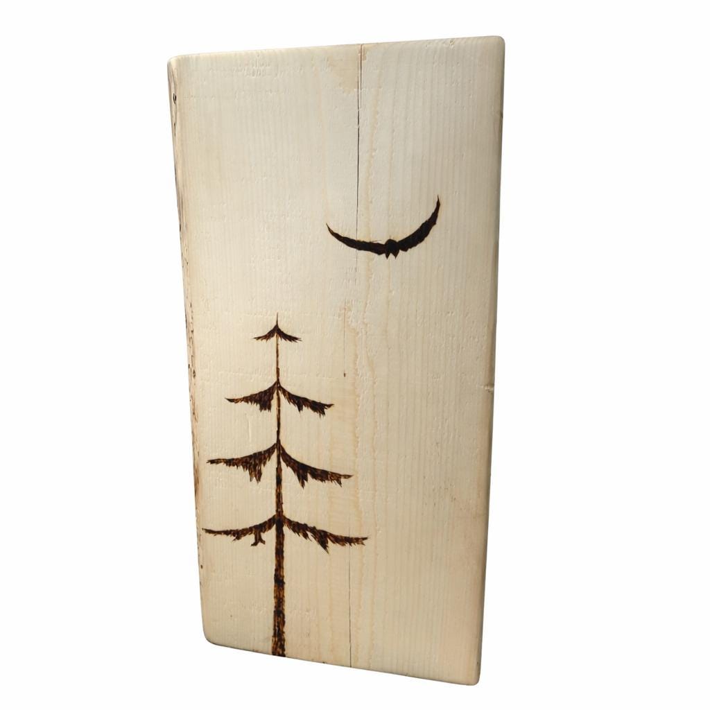 Hand-Burned Spruce Stump Side Table, Woodland Cabin Decor, Solid Wood Accent Piece