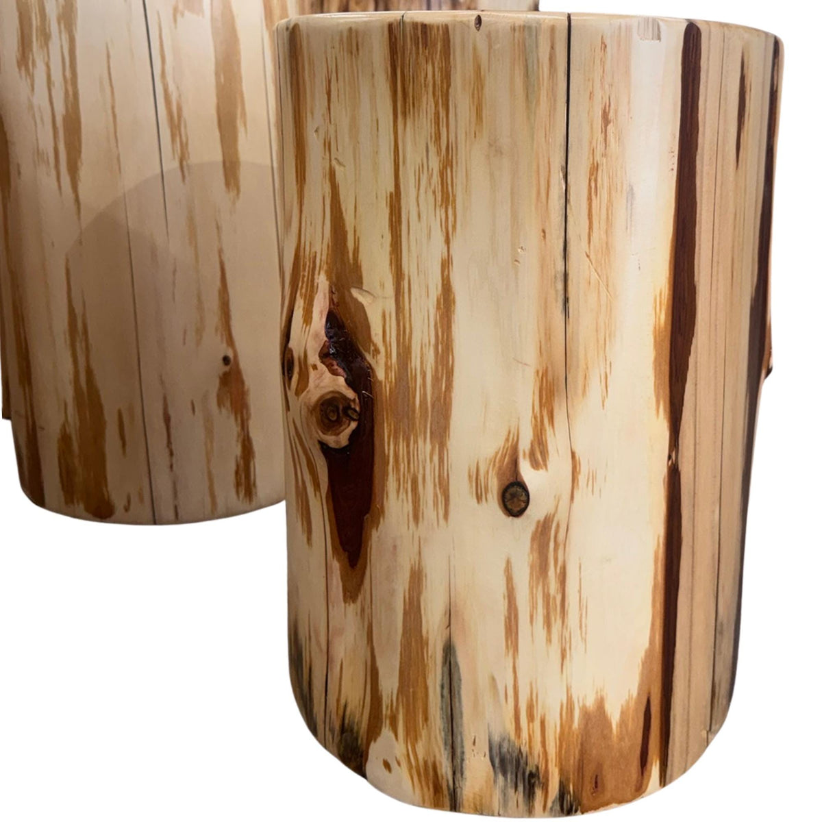 Handcrafted Cedar Stump Plant Stand, Log End Table, Cowboy Stump