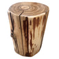 Cedar Stump Side Table, Rustic Plant Stand, Solid Wood Stool, Natural Lacquer Finish