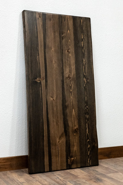 Solid Ponderosa Blue Pine Live Edge Tabletop, Rustic Wood Slab, 1-5/8" Thick, Made USA