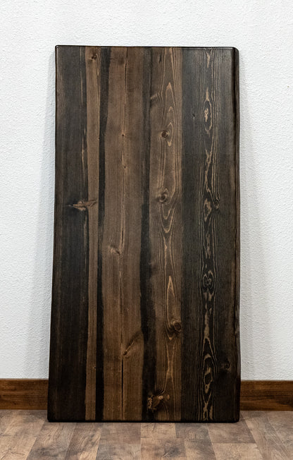 Solid Ponderosa Blue Pine Live Edge Tabletop, Rustic Wood Slab, 1-5/8" Thick, Made USA