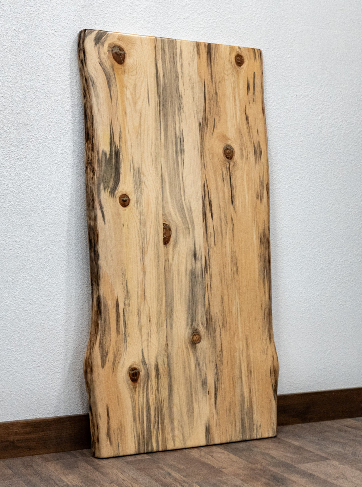 Solid Ponderosa Blue Pine Live Edge Tabletop, Rustic Wood Slab, 1-5/8" Thick, Made USA