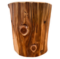 Cedar Stump Side Table, Rustic Plant Stand, Solid Wood Stool, Natural Lacquer Finish