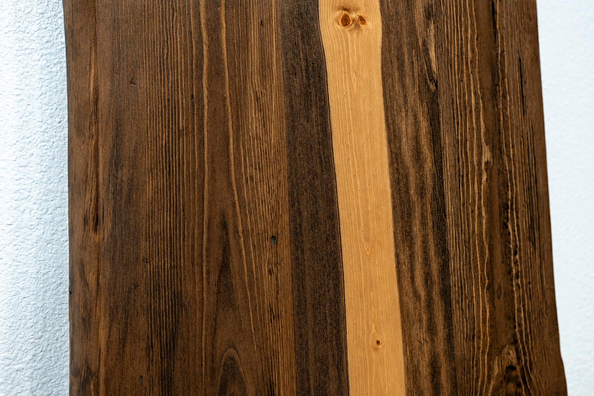 Solid Ponderosa Blue Pine Live Edge Tabletop, Rustic Wood Slab, 1-5/8" Thick, Made USA