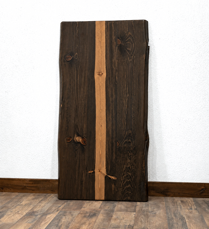 Solid Ponderosa Blue Pine Live Edge Tabletop, Rustic Wood Slab, 1-5/8" Thick, Made USA
