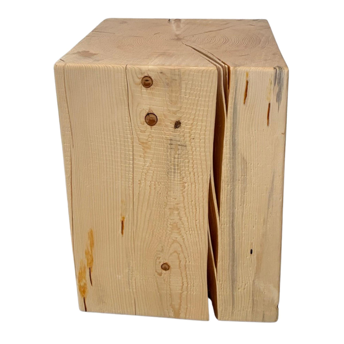 Handmade Spruce Stump Side Table, Solid Wood Woodland Decor Accent Table
