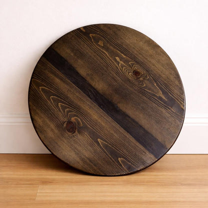 Round Ponderosa Blue Pine Tabletop, Rustic Solid Wood Dining Coffee Table Surface