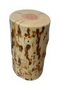Handmade Pine Wood Stump Side Table, Rustic Log Plant Stand, Cabin Decor Accent Furniture