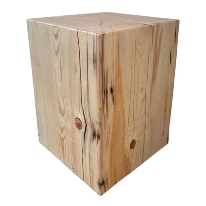 Handmade Spruce Stump Side Table, Solid Wood Woodland Decor Accent Table