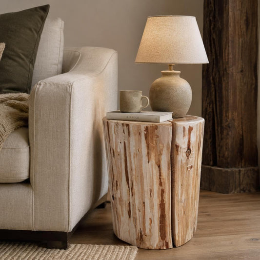 Handcrafted Cedar Stump Plant Stand, Log End Table, Cowboy Stump